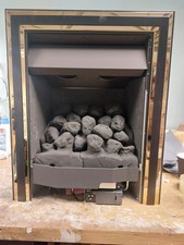 NO FRONT GRILL Valor Allure Full Depth Convector Gas Fire Inlay Trim Black/Brass