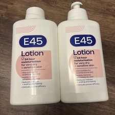 2 X E45 Lotion 24-Hour Moisturisation For Very Dry + Sensitive Skin 500ml Each
