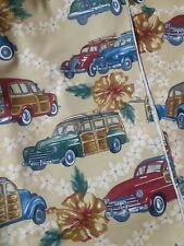 Hibiscus Surf Woody Car Fabric 6mts. VW Campervan Curtain.