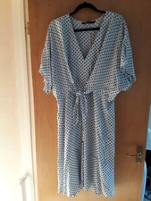 LADIES LIGHT BLUE SPOT SUMMER DRESS - ZARA - LARGE - BNWOT