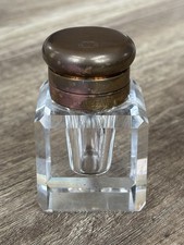 Montblanc Inkwell Hand-Cut Lead Crystal and Brass Lid Germany Executive Gift
