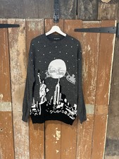 Merry Christmas Jumper Pullover Sweater Retro Novelty Knitted Grey Mix 4XL