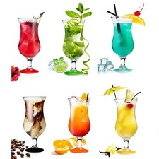 6x LAV Fiesta Pina Colada Glasses Hurricane Cocktail Party Drinking Set 460ml