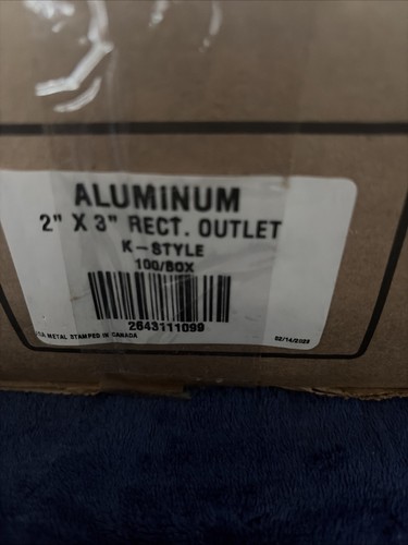 Aluminum 2x3 text outlet - aluminum,