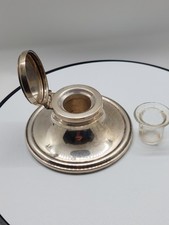 Antique Silver Capstan Inkwell