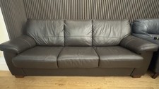 Brown Leather Three-Seater