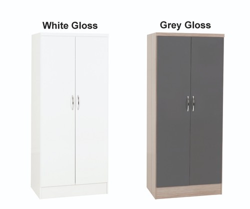 Nevada white gloss bedroom - white,