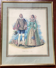 Elizabethan Print. Costumes In England.