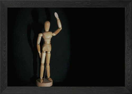Wooden human manikin framed - wooden,