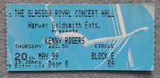 KENNY ROGERS 1999 MUSIC TOUR CONCERT TICKET GLASGOW MAY 20th 1999