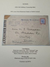 Sudan WWII 1941 Censored Hotel