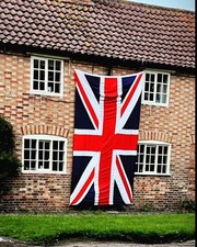 HUGE vintage original Union Jack Flag. stitched cotton panel construction