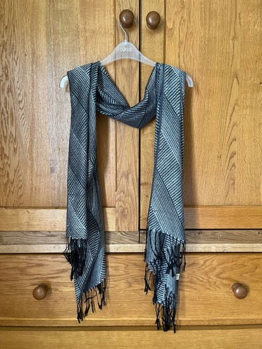 Grey black pashmina style - black, pashmina-style