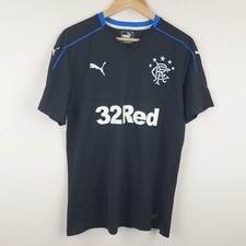Rangers Football Shirt Adult Large Black 3rd 2017/18 Strip RFC Puma