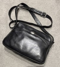 ENNY-ITALIAN VINTAGE-MEDIUM SOFT LEATHER-CROSSBODY BAG IN BLACK-VGC.