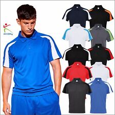 AWDis Mens Contrast Cool Polo Shirts Sports Work Wear Active Running Gym Tops 
