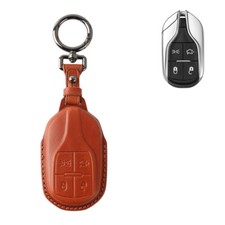 For Maserati Quattroporte Ghibli Levante Genuine Leather Car Key Fob Case Cover