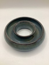 Bolingey Pottery Perranporth 5" Blue Glaze Flower Ring Posy Vase