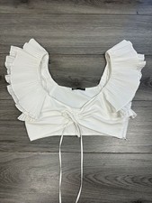 Zara Cropped White Ruffle Top