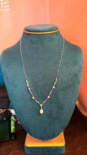 9ct gold pearl - , neckless