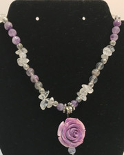 Artisan Carved Rose Pendant