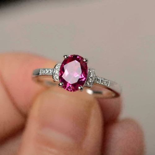 Oval cut pink sapphire - 2, ct