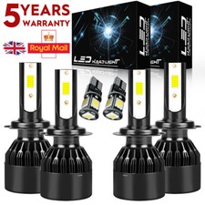 For Ford Kuga MK1 2008-2012 H7 Super White LED Headlight Bulbs 501 Upgrade Set