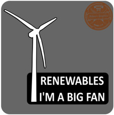 I'M A BIG FAN Sticker Wind Turbines Car Electric EV Sticker Renewables eco