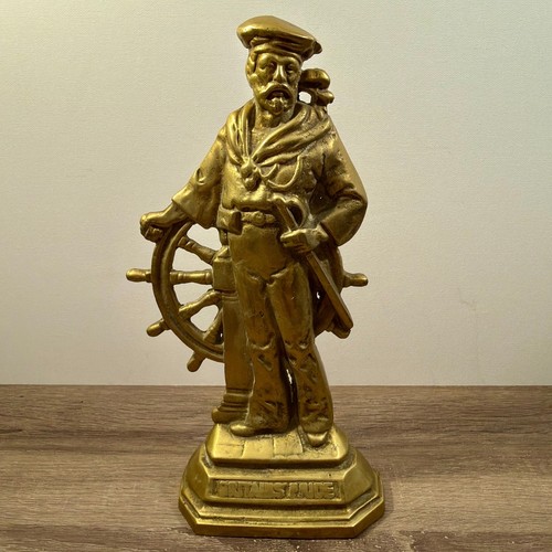 Antique brass sailor doorstop - antique,