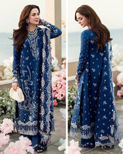 Pakistani Designer Embroidered Cotton Unstitched Suit 3 PC Shalwar Kameez