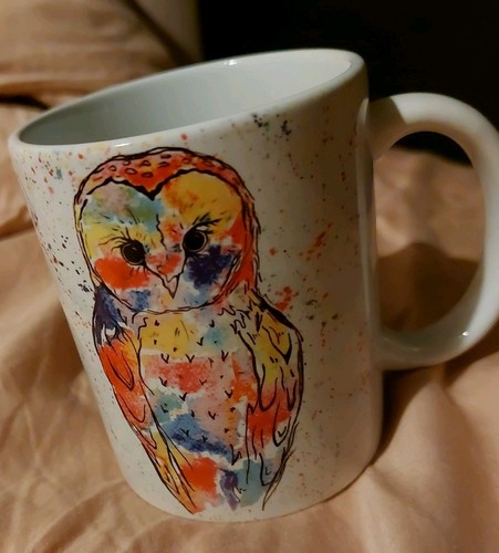 Hand painted owl mug - owl, by