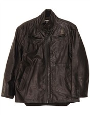 G-STAR Womens Leather Jacket UK 18 XL Black Leather BJ08