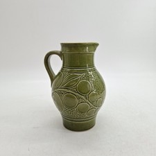 Green german pottery jug olive - german,