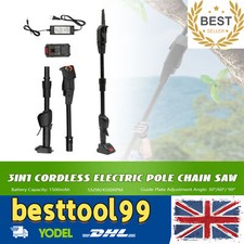 2 in 1 Pole Chainsaw 21V Lithium Hedge Trimmer Battery Electric Cordless Saw!