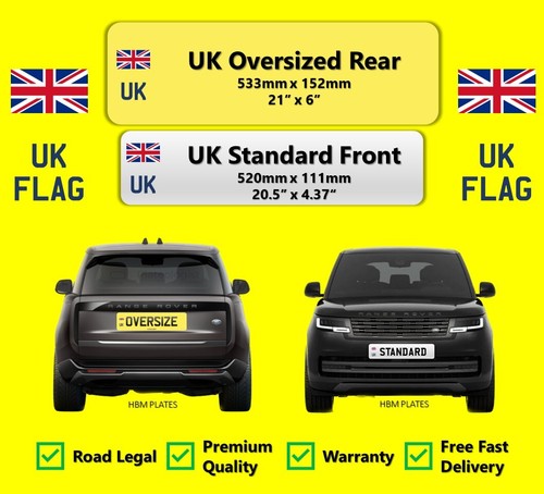 Number plates oversized range - oversized,
