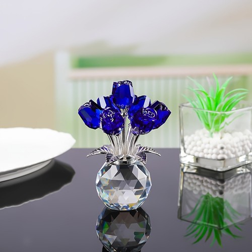 Colored crystal rose bouquet - crystal,