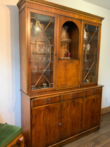 Yew display cabinet elegant - display, cabinet.