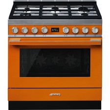 Smeg Range Cooker Orange CPF9GPOR 90cm Dual Fuel Ex Display (CH-2138)