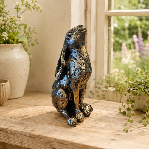 Antique bronze hare - antique, ornament
