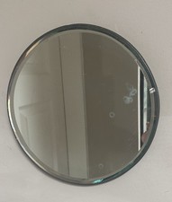 Small Round Frameless Mirror Bevelled Edge Vintage 20cm Diameter Rustic