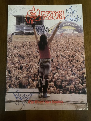 Saxon autographed tour book - saxon,