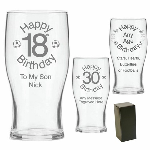 Engraved pint beer - engraved, glass