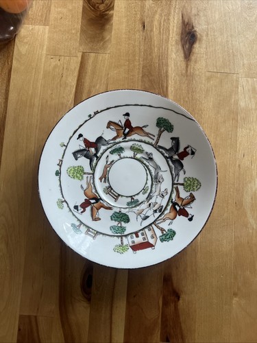 Vintage hunting scene crown - vintage,