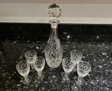 Cut glass sherry glasses - sherry,