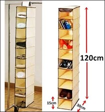 2x 10 Pocket Hanging Over Door Shoe Storage Organiser Rack Tidy Space Saver
