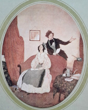 FRENCH POET & BORED GIRL By EDMUND DULAC Original 1915 Art Nouveau Print