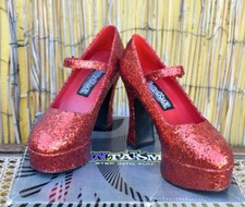 Funtasma Maryjane 50 Red Glitter Women's Shoes UK Size 3.5 (EU 36) Pleaser