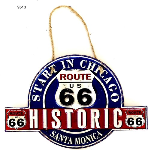 Route tin sign retro style - retro,