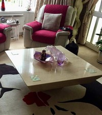 Beautiful Italian Travertine  Marble Coffee Table 110cm x 110cm