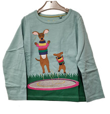 Ex Boden Girls Top Long Sleeve Kangaroo Trampoline Applique 2-12yrs NEW
